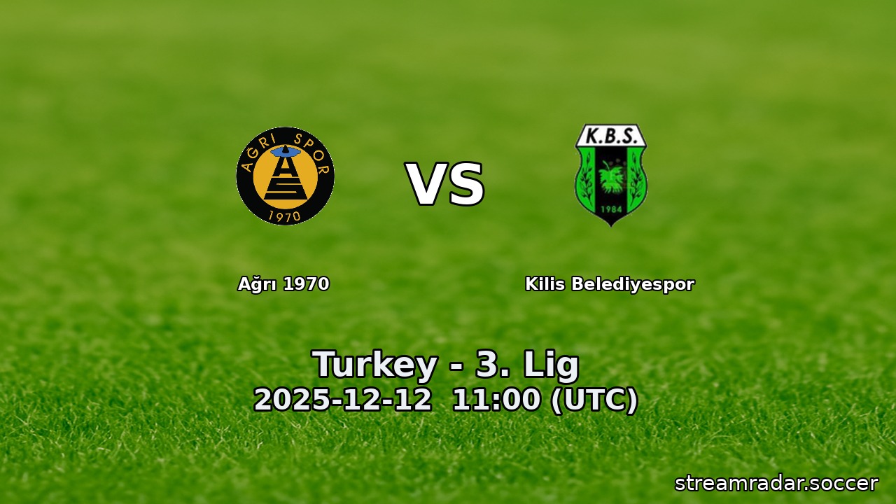 Ağrı 1970 vs Kilis Belediyespor