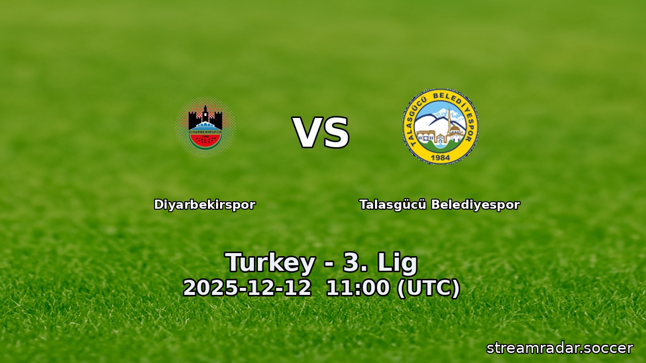 Diyarbekirspor vs Talasgücü Belediyespor