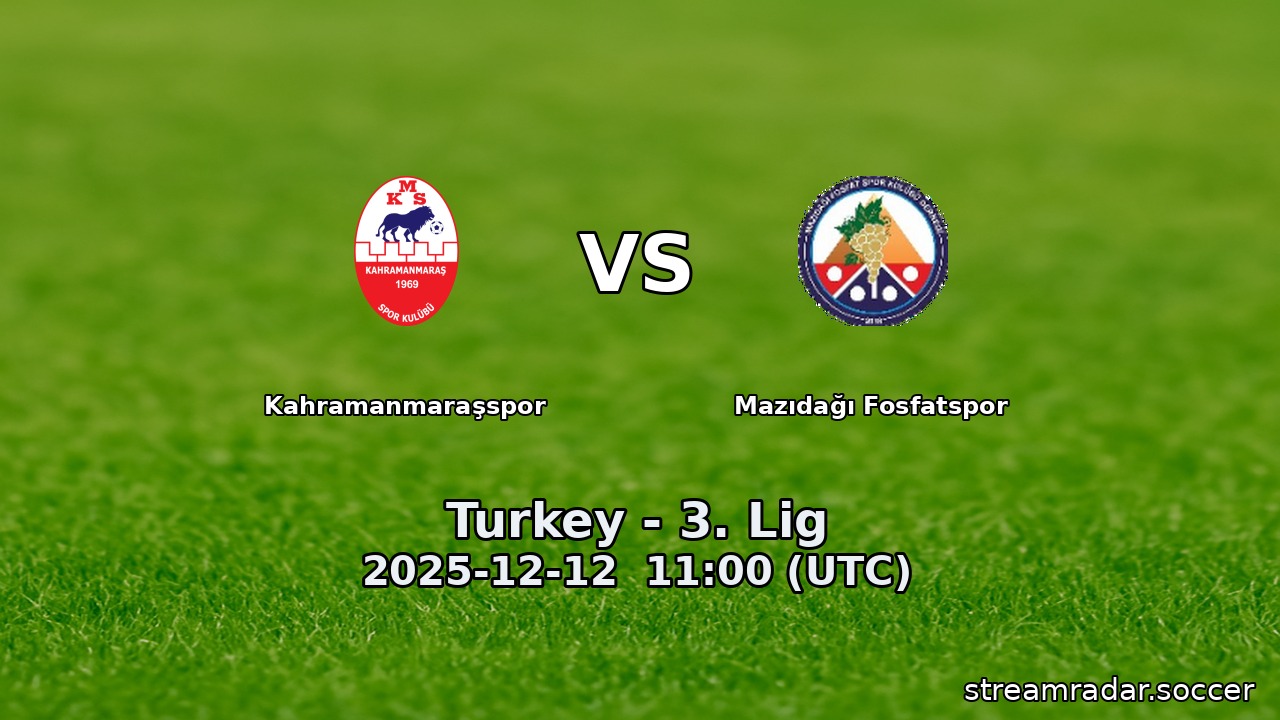 Kahramanmaraşspor vs Mazıdağı Fosfatspor