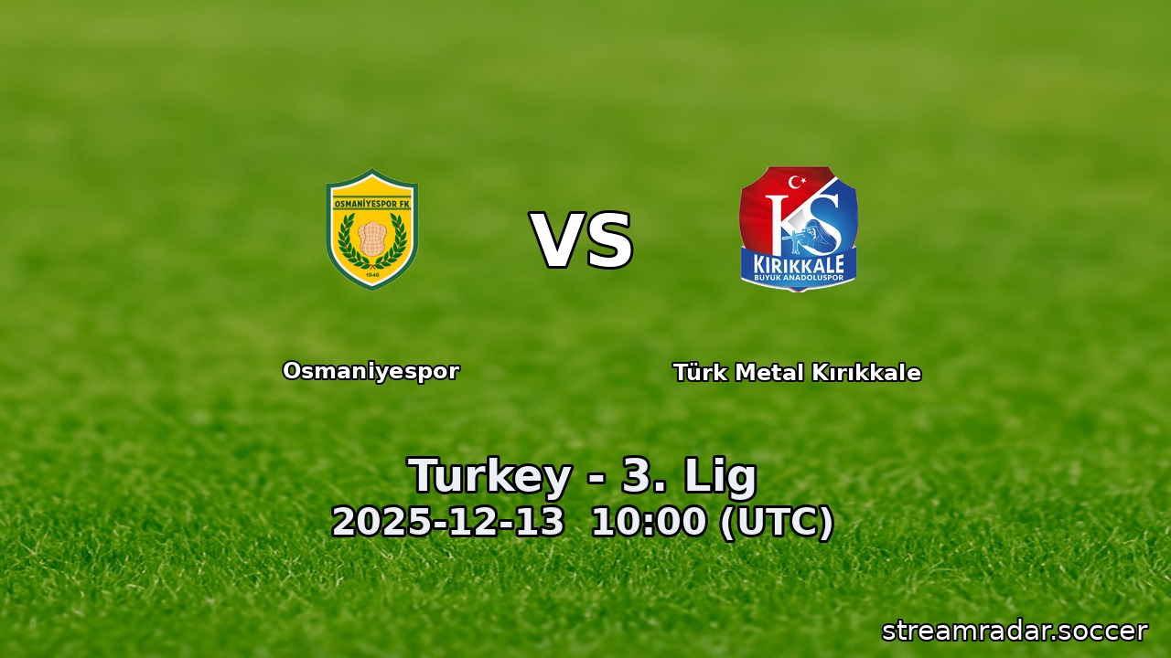 Osmaniyespor vs Türk Metal Kırıkkale