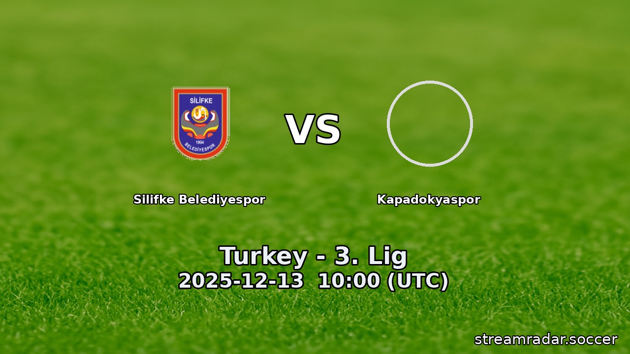 Silifke Belediyespor vs Kapadokyaspor