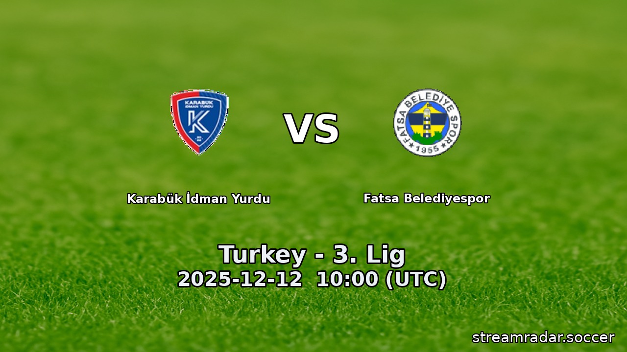 Karabük İdman Yurdu vs Fatsa Belediyespor
