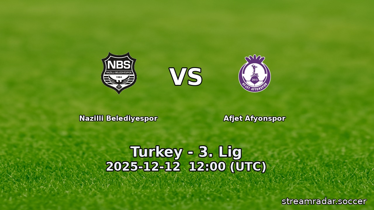 Nazilli Belediyespor vs Afjet Afyonspor