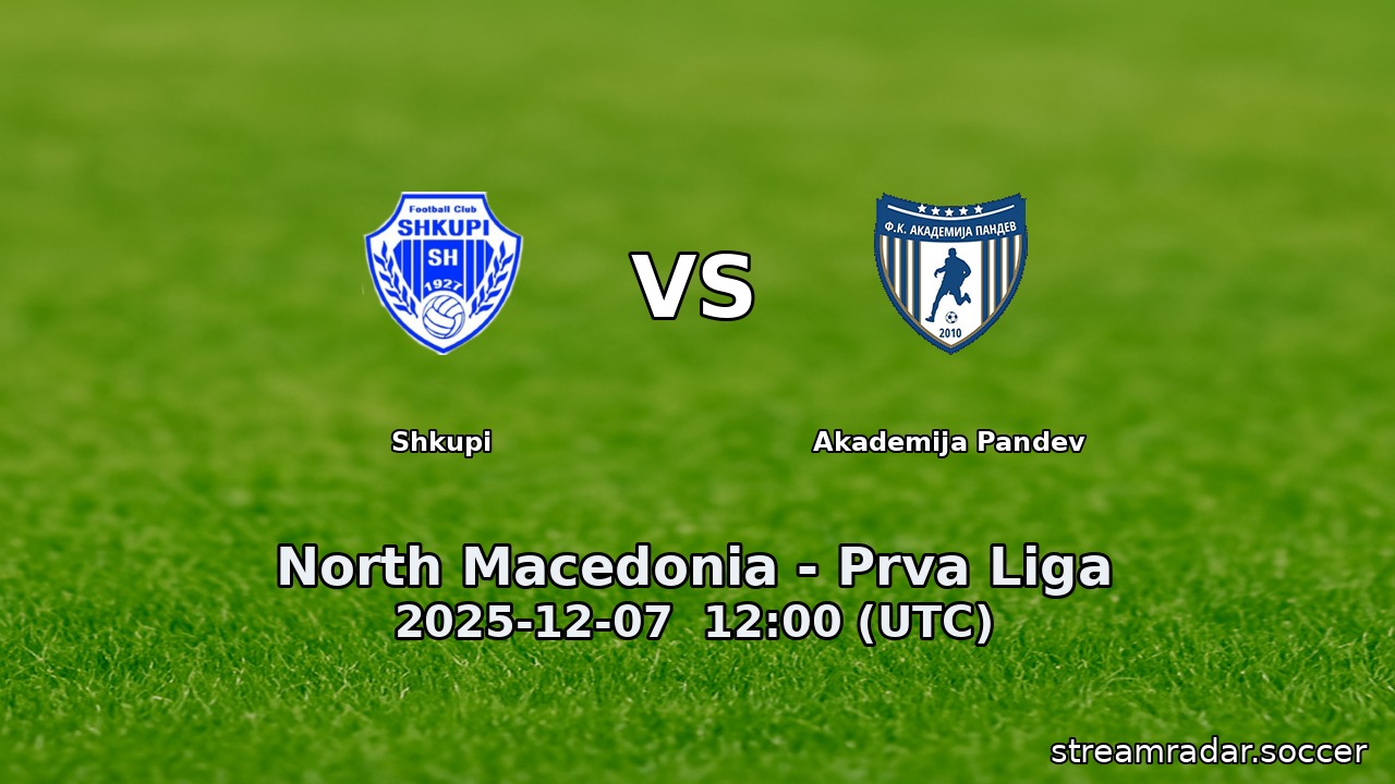 Shkupi vs Akademija Pandev