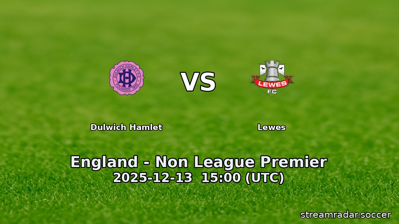 Dulwich Hamlet vs Lewes