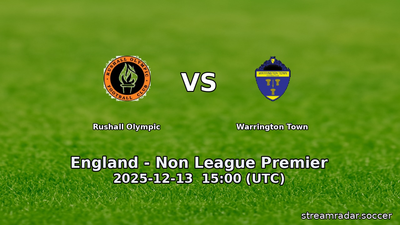 Rushall Olympic vs Warrington Town