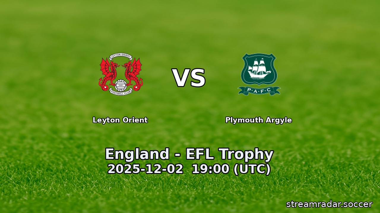 Leyton Orient vs Plymouth Argyle