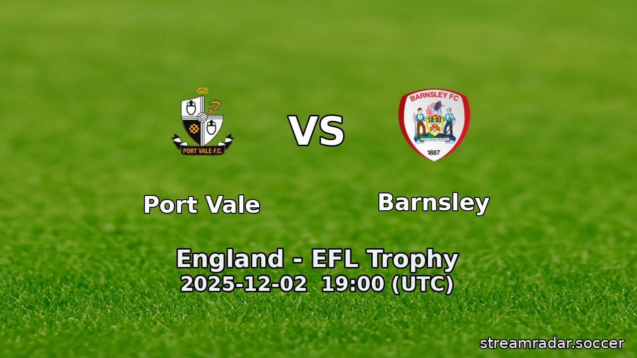 Port Vale vs Barnsley