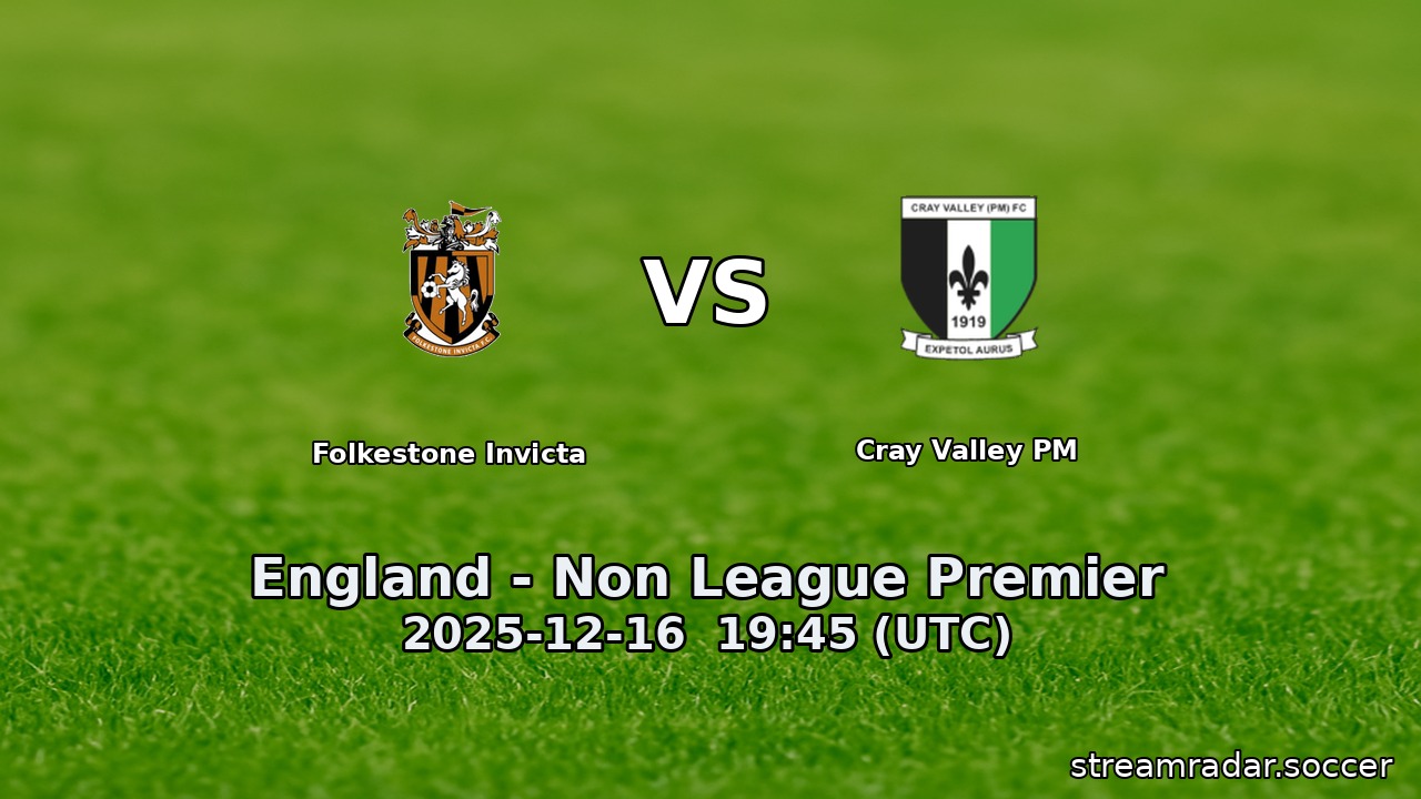 Folkestone Invicta vs Cray Valley PM