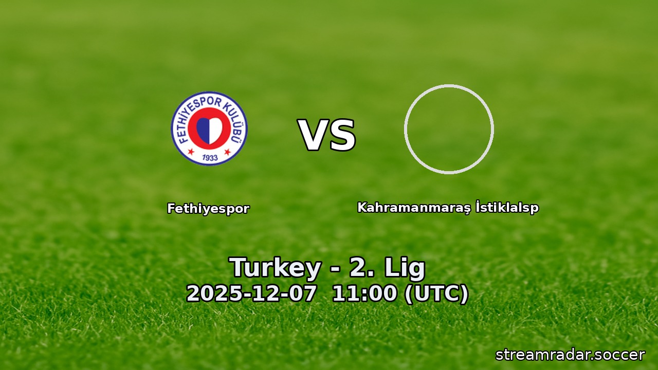 Fethiyespor vs Kahramanmaraş İstiklalsp