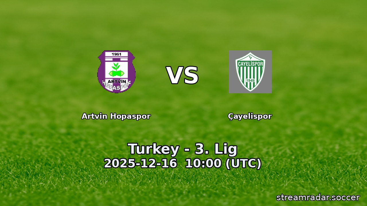 Artvin Hopaspor vs Çayelispor