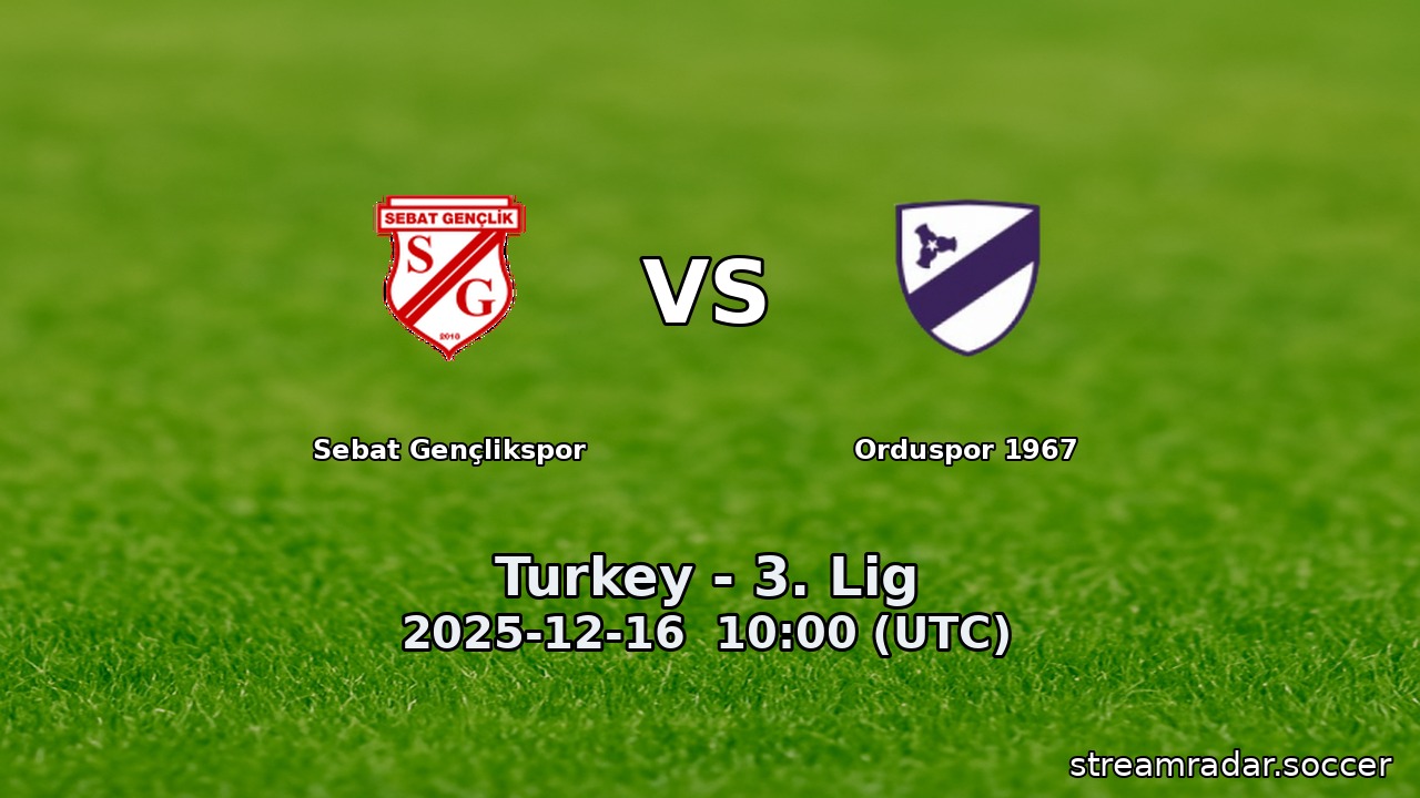 Sebat Gençlikspor vs Orduspor 1967
