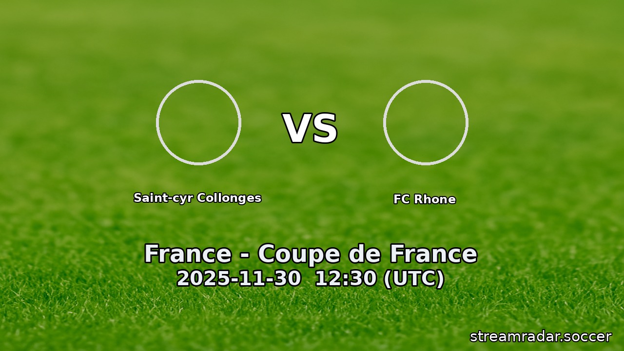 Saint-cyr Collonges vs FC Rhone