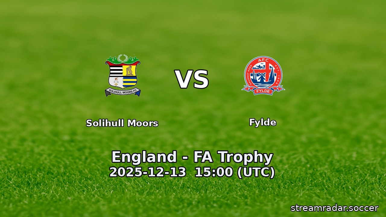 Solihull Moors vs Fylde