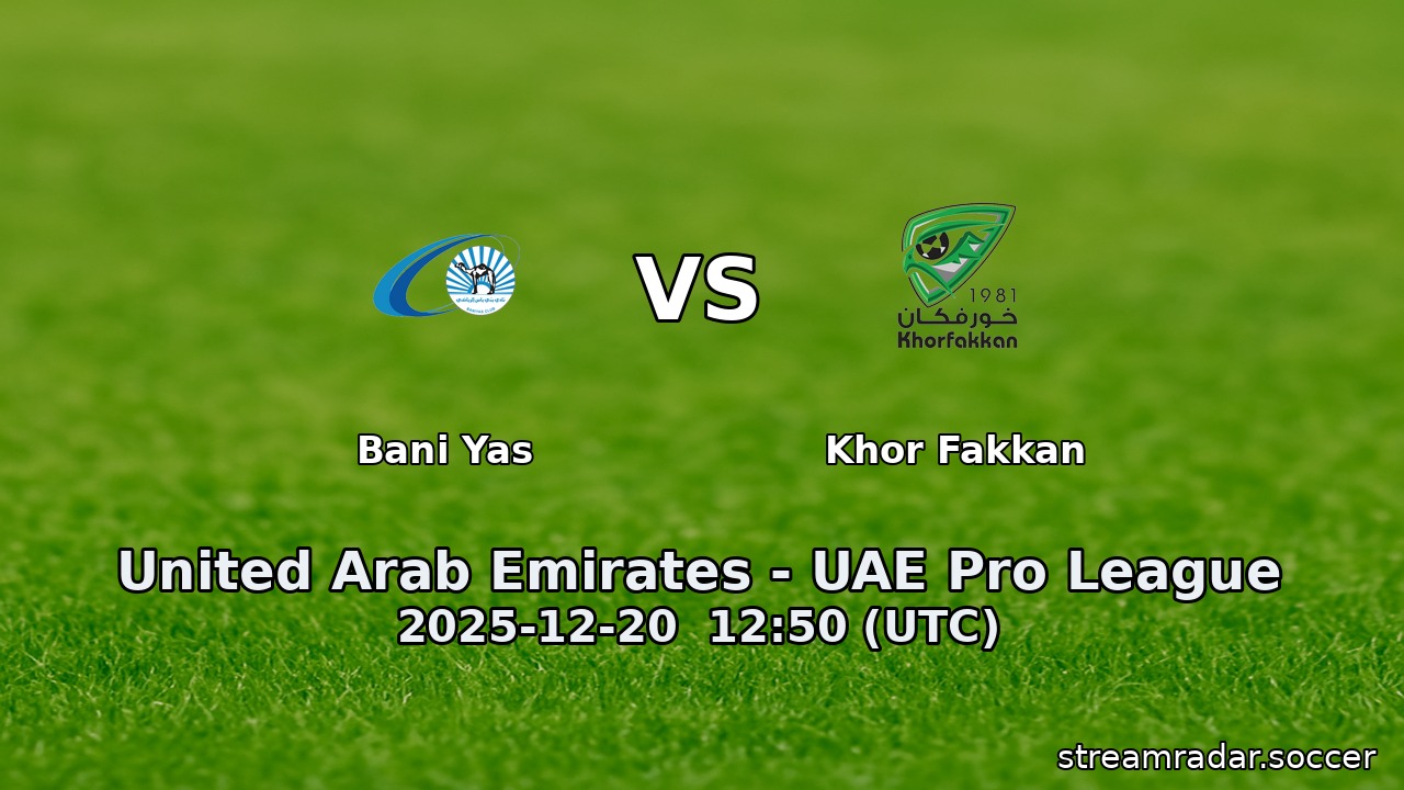 Bani Yas vs Khor Fakkan