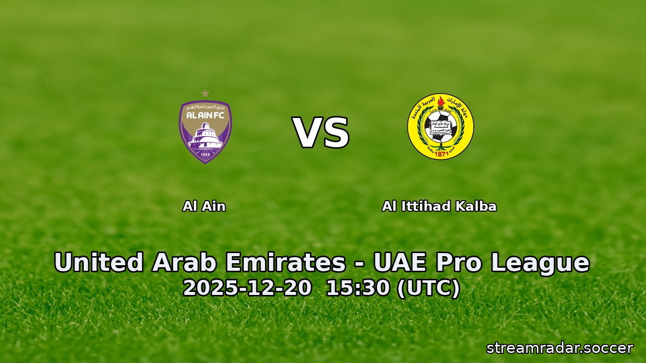 Al Ain vs Al Ittihad Kalba