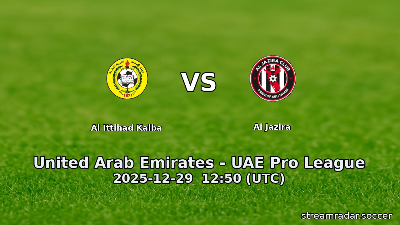 Al Ittihad Kalba vs Al Jazira