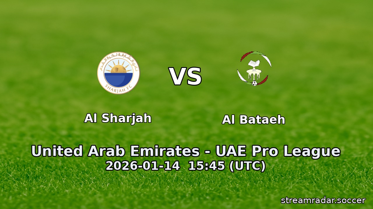 Al Sharjah vs Al Bataeh