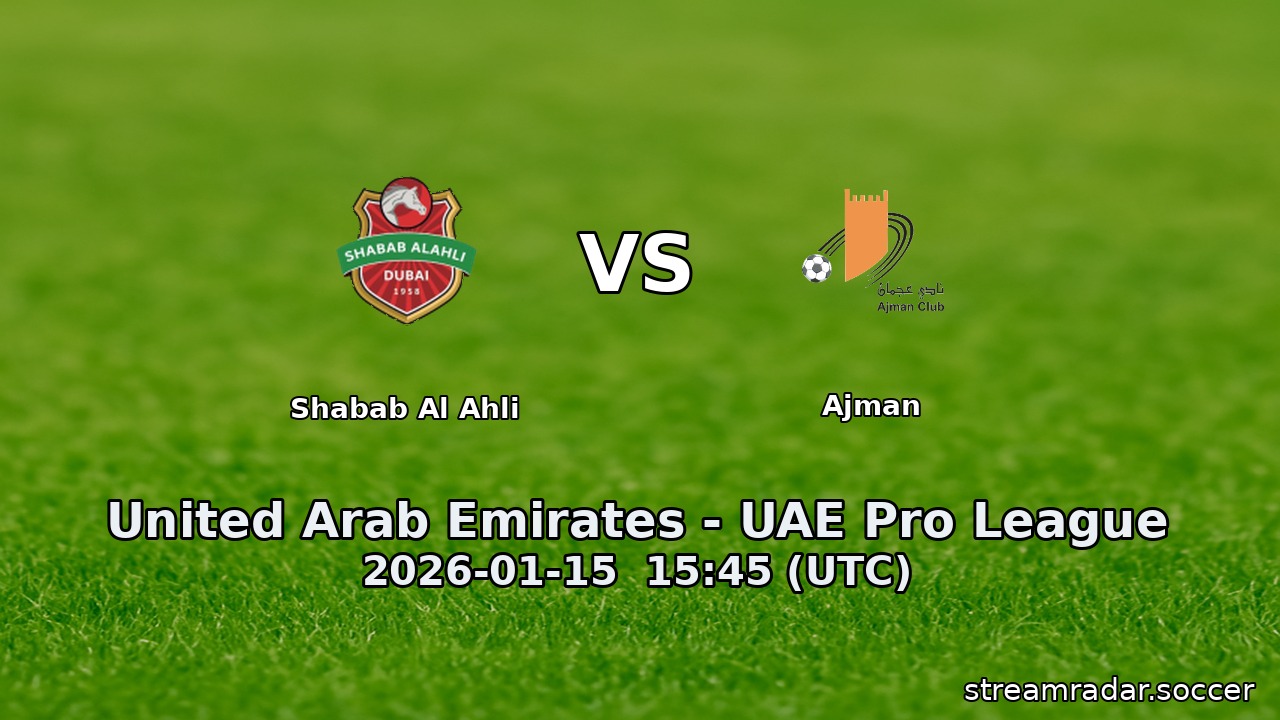 Shabab Al Ahli vs Ajman