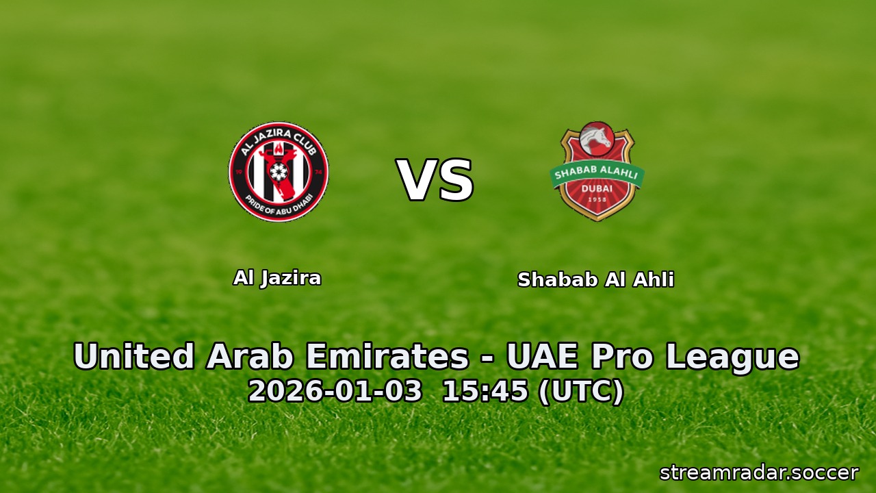 Al Jazira vs Shabab Al Ahli