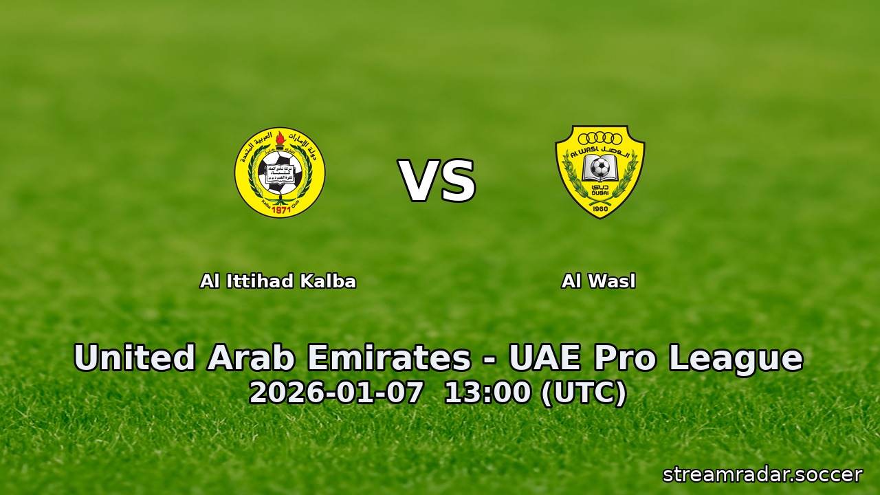 Al Ittihad Kalba vs Al Wasl