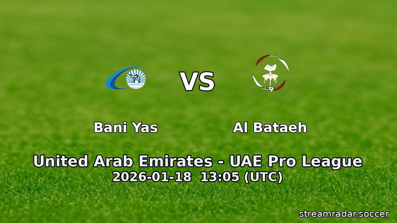 Bani Yas vs Al Bataeh
