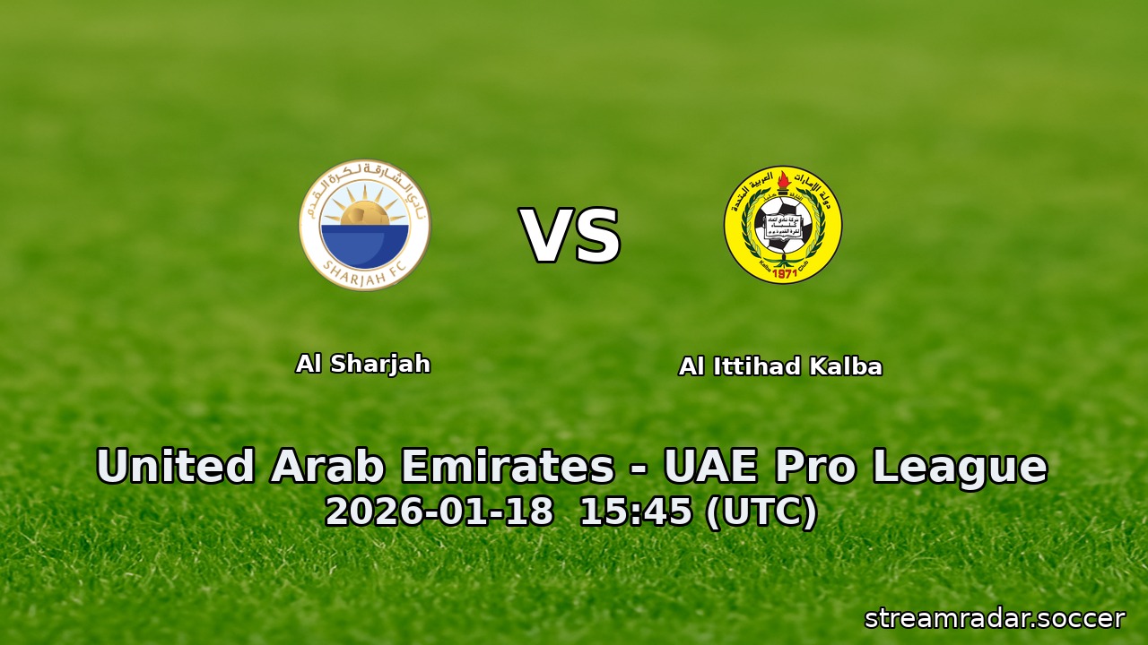 Al Sharjah vs Al Ittihad Kalba