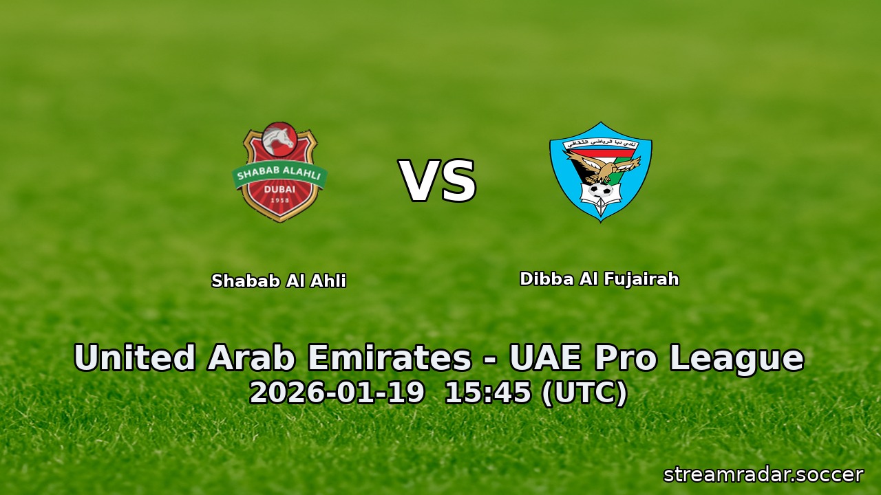 Shabab Al Ahli vs Dibba Al Fujairah