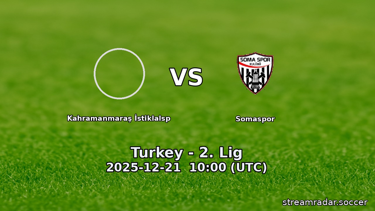 Kahramanmaraş İstiklalsp vs Somaspor