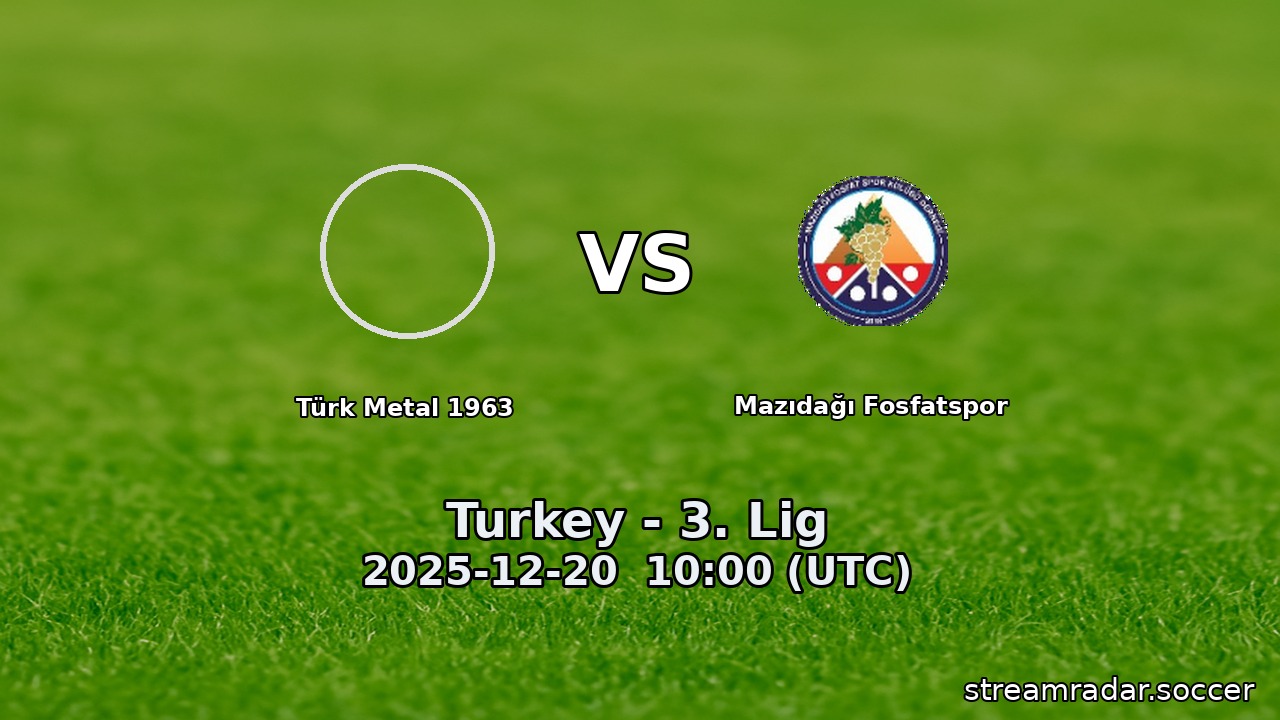 Türk Metal 1963 vs Mazıdağı Fosfatspor