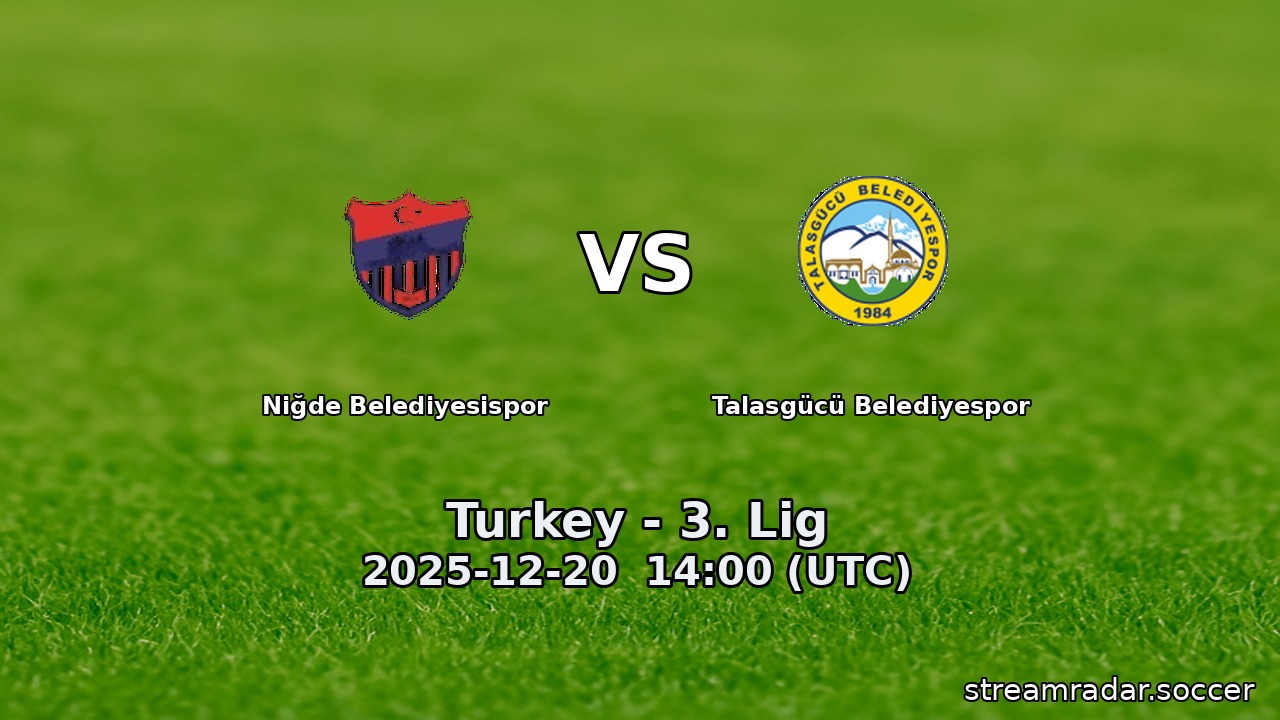Niğde Belediyesispor vs Talasgücü Belediyespor