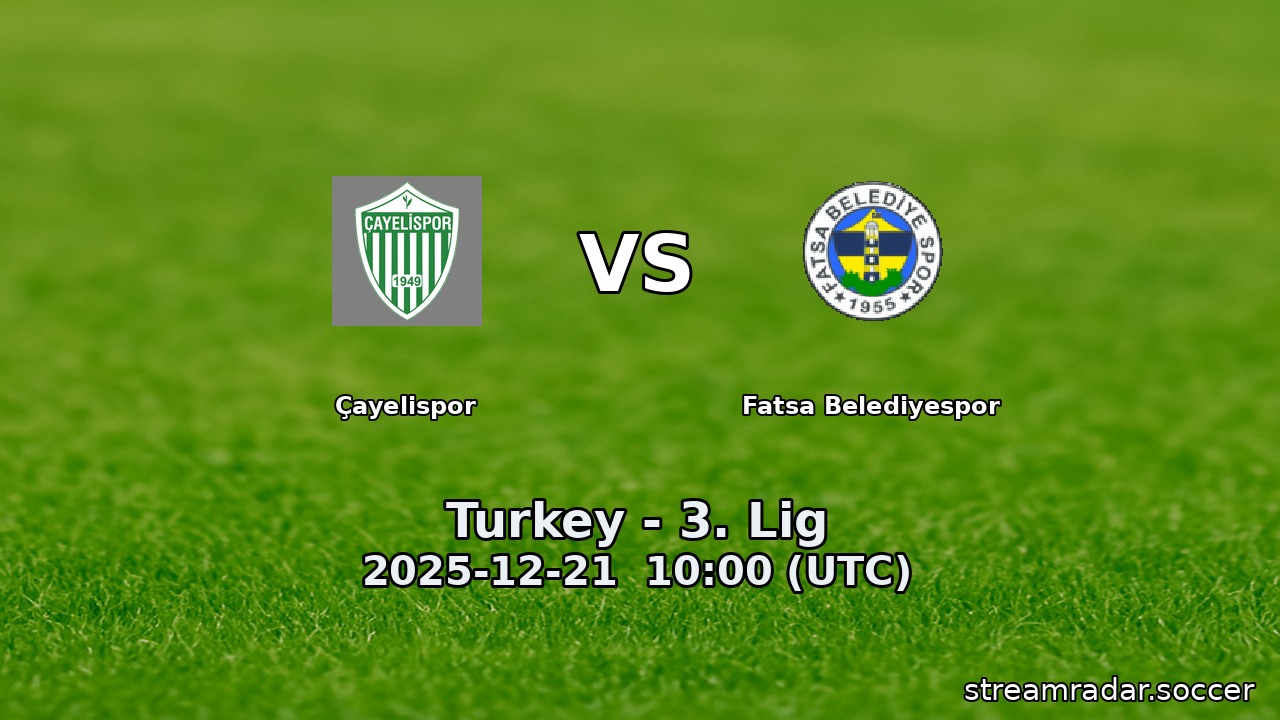 Çayelispor vs Fatsa Belediyespor