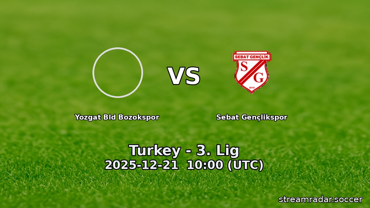 Yozgat Bld Bozokspor vs Sebat Gençlikspor