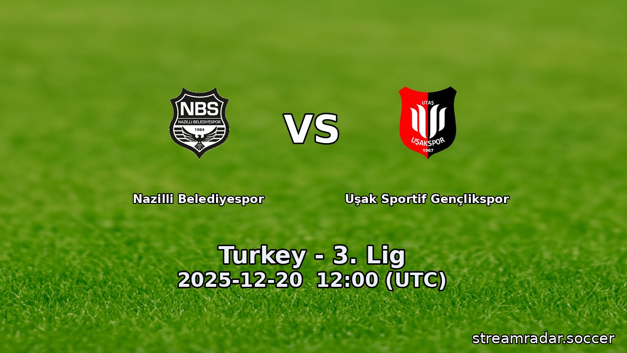 Nazilli Belediyespor vs Uşak Sportif Gençlikspor