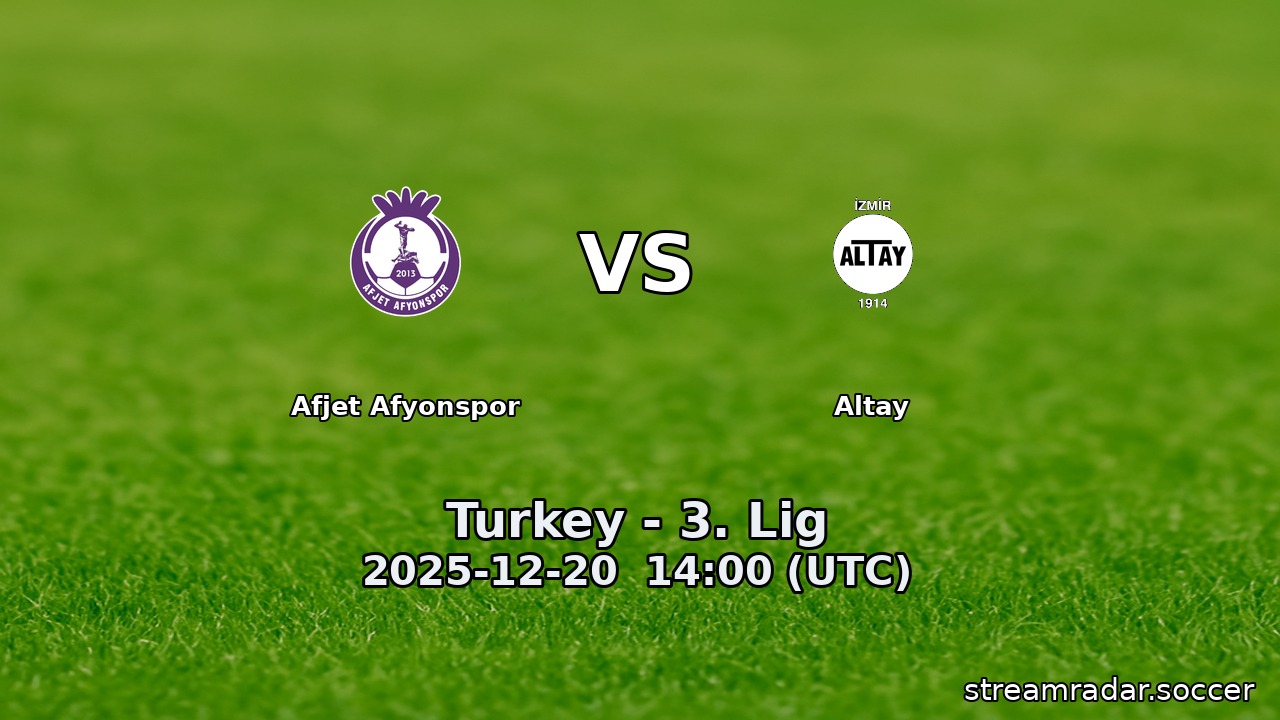 Afjet Afyonspor vs Altay
