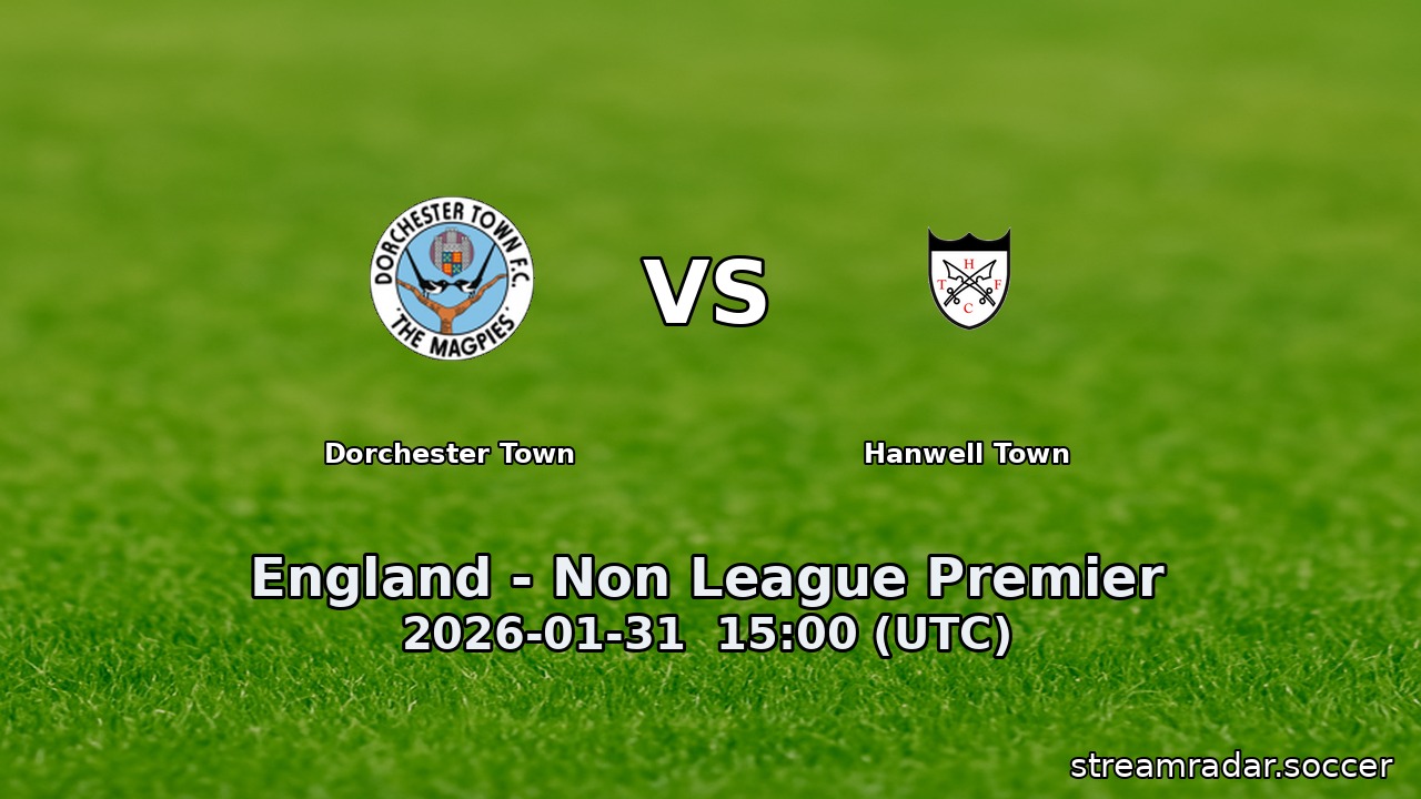 Dorchester Town vs Hanwell Town