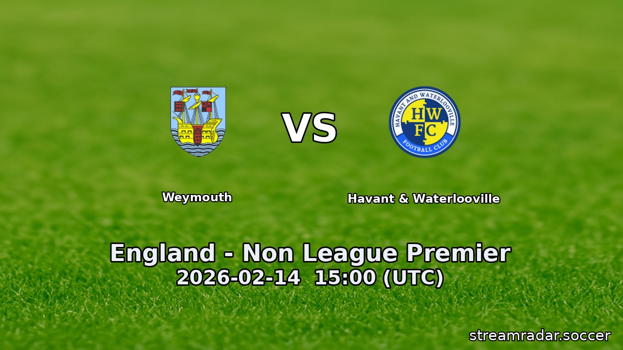 Weymouth vs Havant & Waterlooville