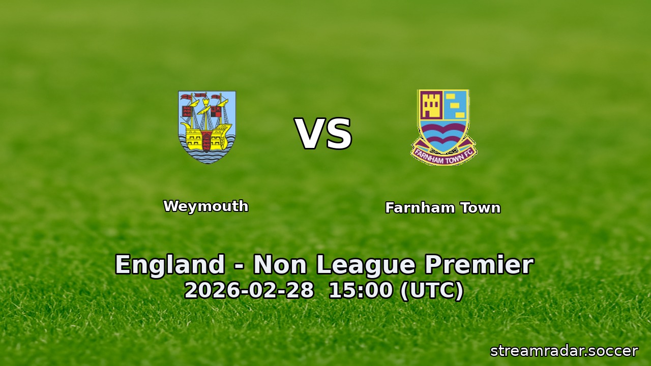 Weymouth vs Farnham Town