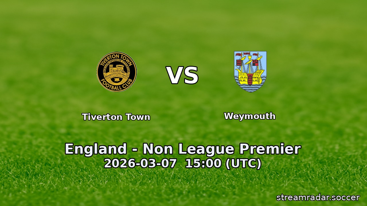 Tiverton Town vs Weymouth