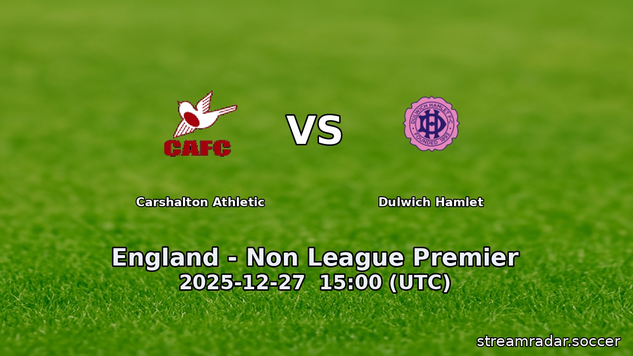 Carshalton Athletic vs Dulwich Hamlet