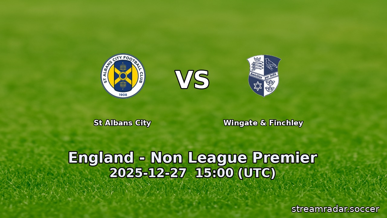 St Albans City vs Wingate & Finchley