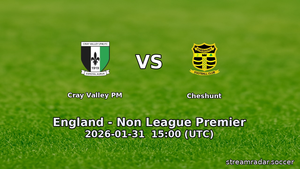 Cray Valley PM vs Cheshunt