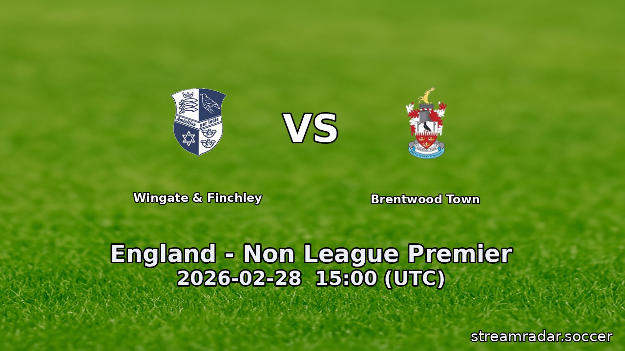 Wingate & Finchley vs Brentwood Town