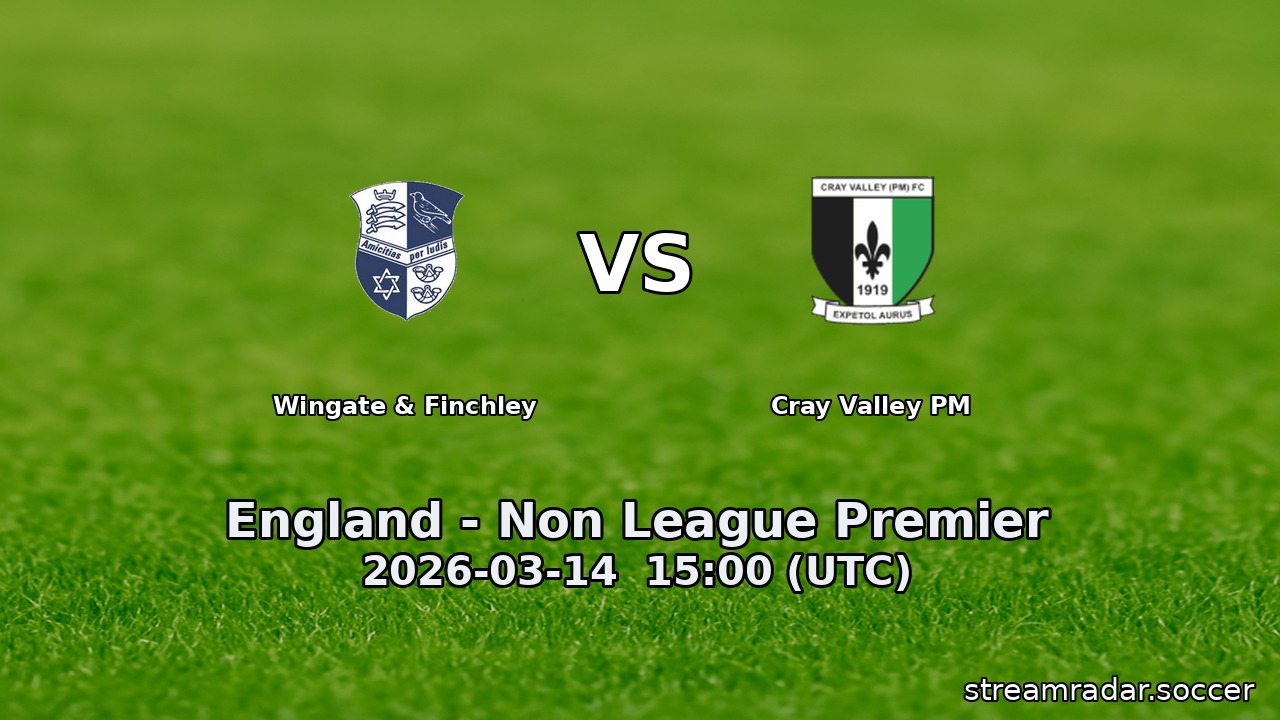 Wingate & Finchley vs Cray Valley PM