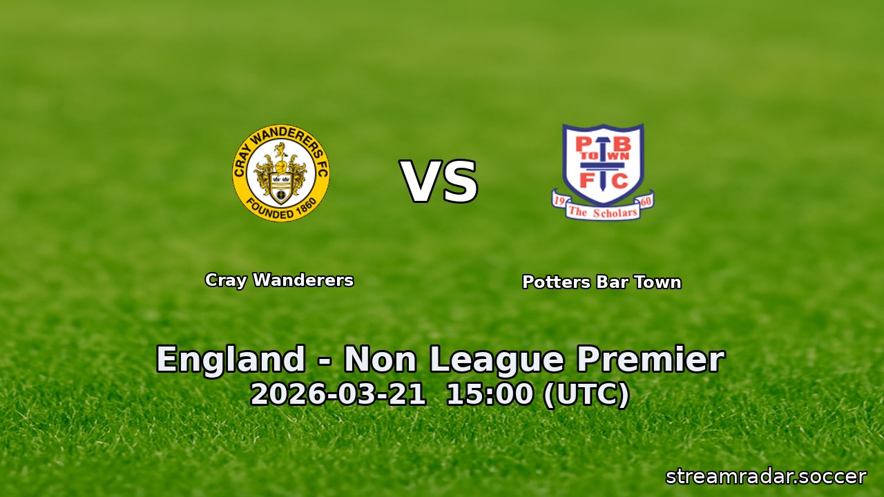 Cray Wanderers vs Potters Bar Town