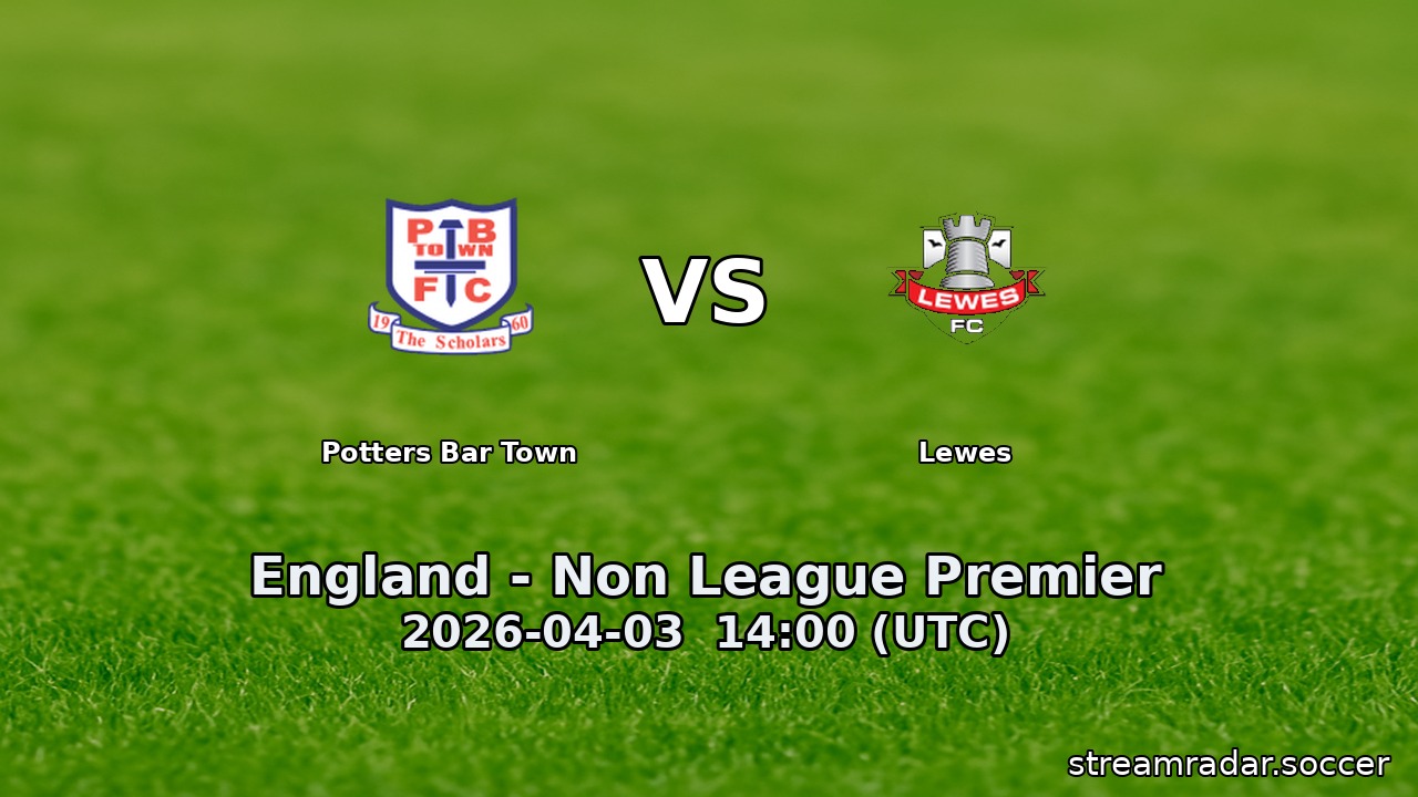 Potters Bar Town vs Lewes