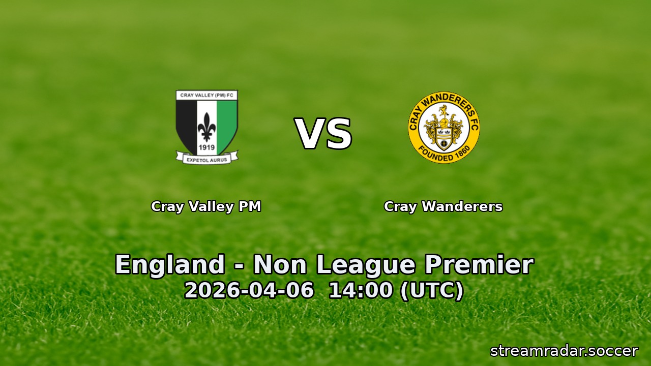 Cray Valley PM vs Cray Wanderers