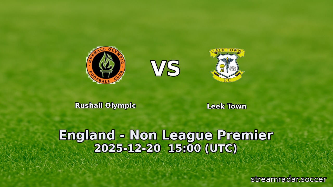 Rushall Olympic vs Leek Town