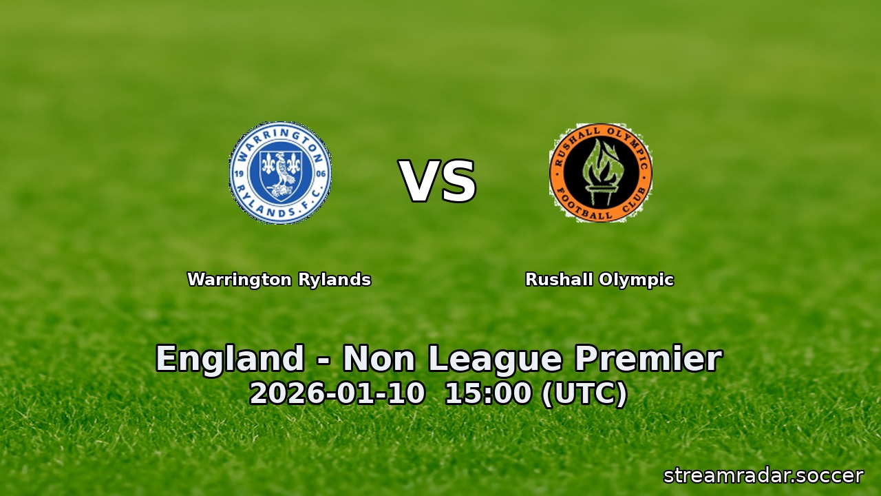 Warrington Rylands vs Rushall Olympic
