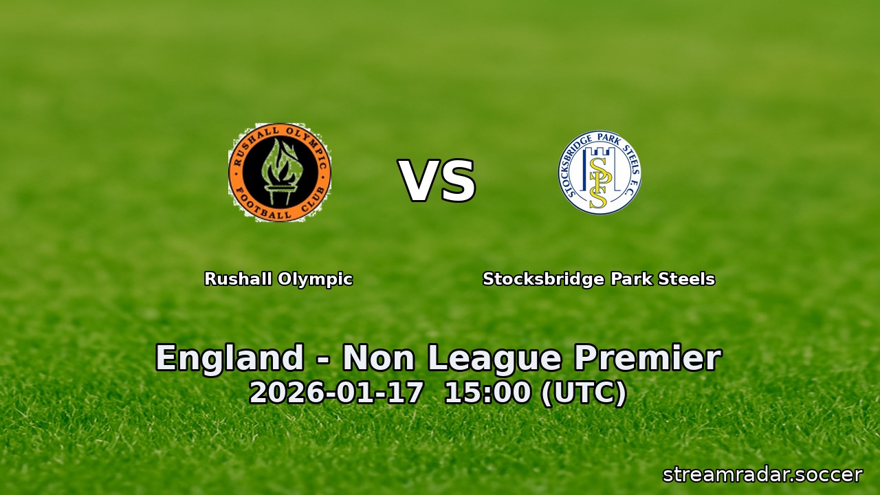 Rushall Olympic vs Stocksbridge Park Steels